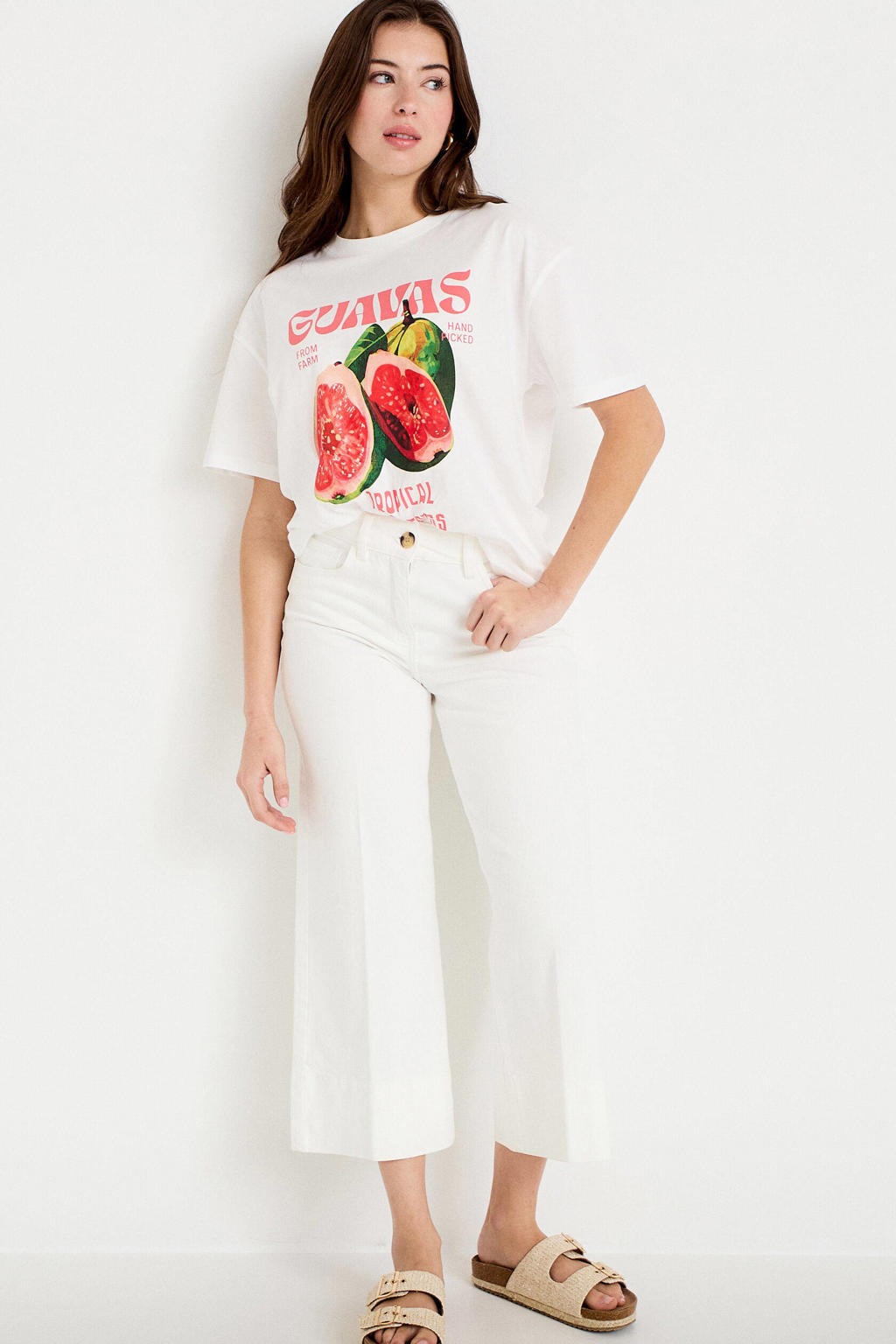 Cache Cache regular fit cropped jeans - wit