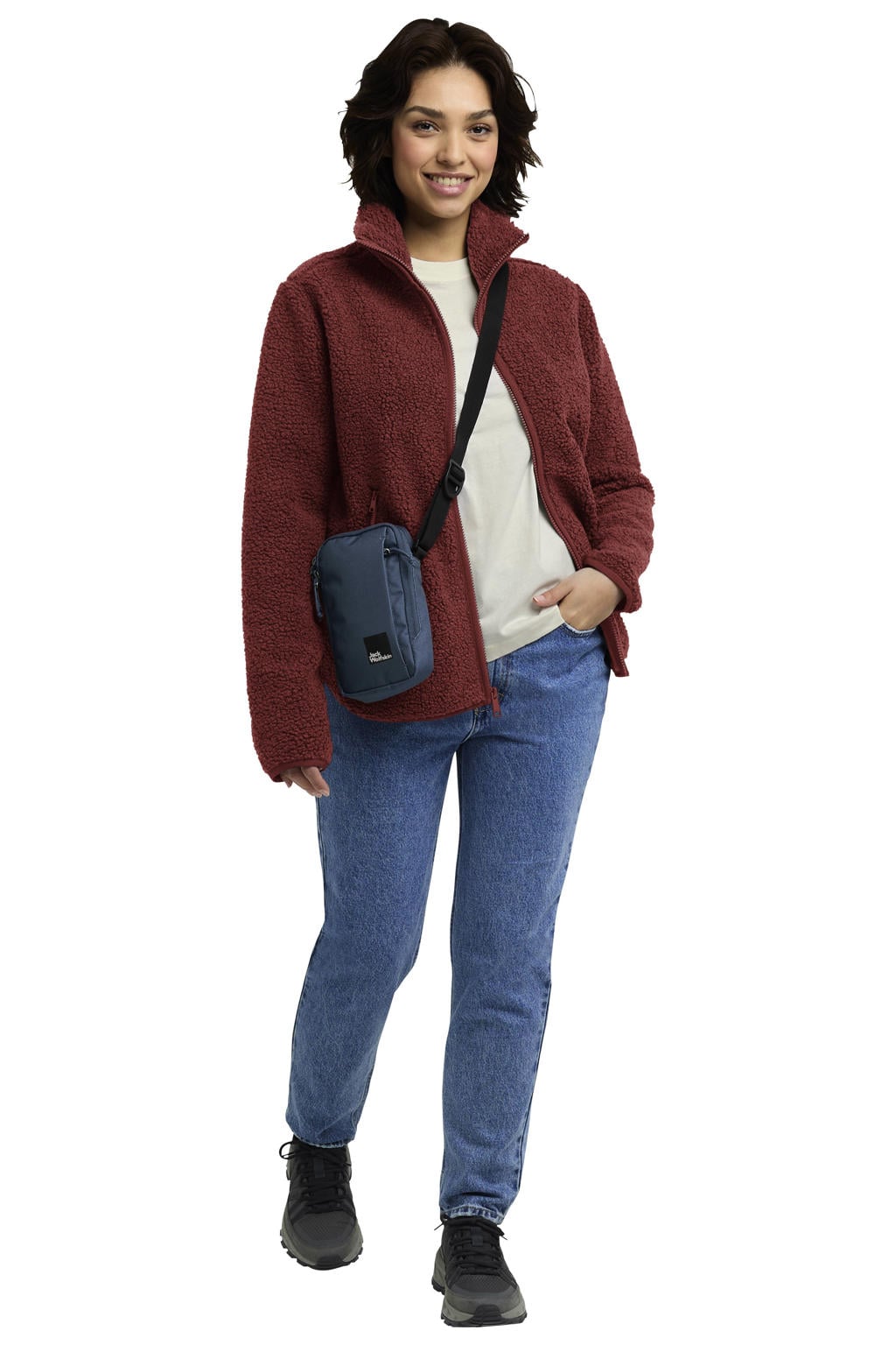 Jack Wolfskin teddy outdoor vest - donkerrood