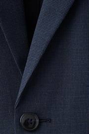 thumbnail: Mango Man viscose slim fit geruit colbert - middenblauw