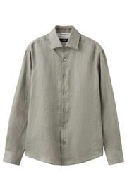 thumbnail: Mango Man linnen slim fit overhemd - middenbruin