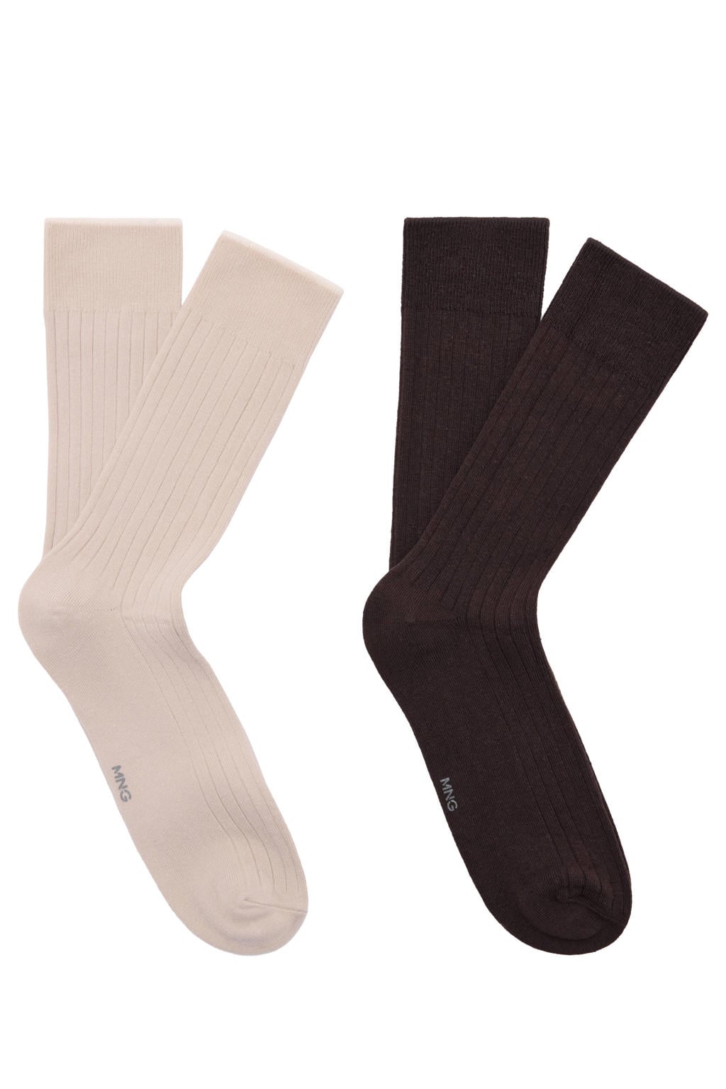 Mango Man sokken - set van 2 beige/bruin