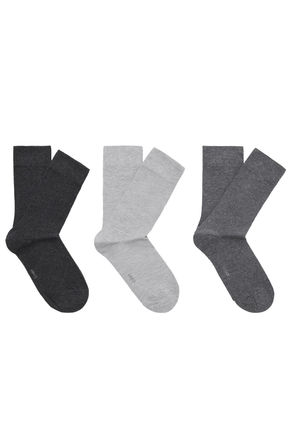 Mango Man sokken - set van 3 grijs
