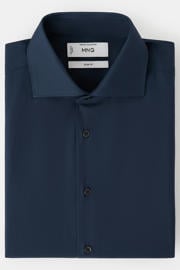 thumbnail: Mango Man slim fit overhemd - donkerblauw