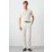 Mango Man slim fit chino met linnen - naturel/wit