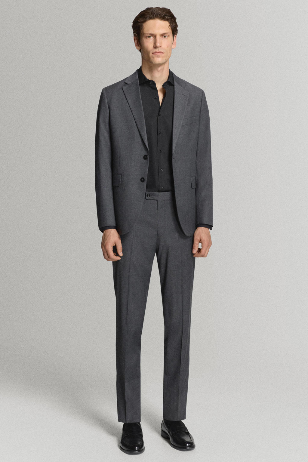 Mango Man slim fit overhemd - zwart