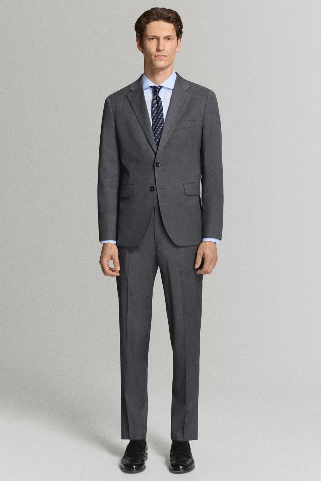 Mango Man slim fit zakelijk overhemd - lichtblauw