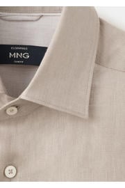 thumbnail: Mango Man linnen slim fit overhemd - pastelbruin
