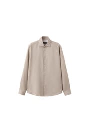 thumbnail: Mango Man linnen slim fit overhemd - pastelbruin