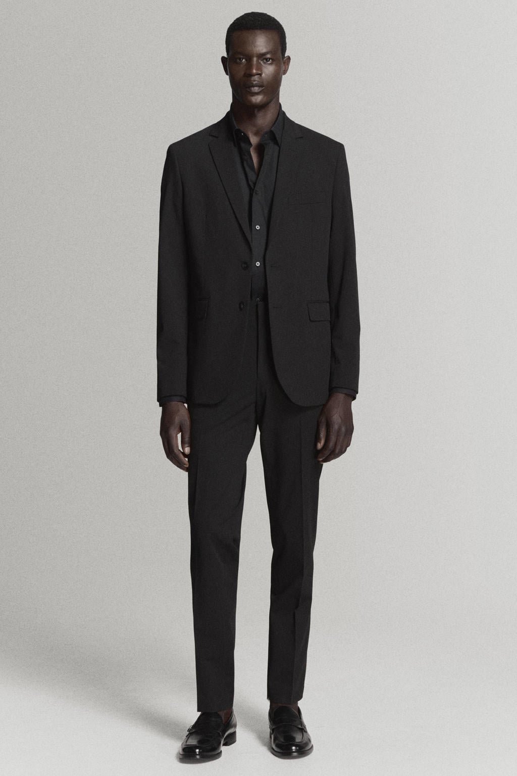 Mango Man super slim fit overhemd - zwart