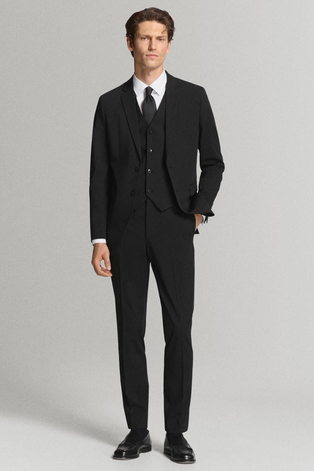 Mango Man slim fit colbert - zwart