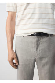 thumbnail: Mango Man linnen slim fit chino - pastelgrijs