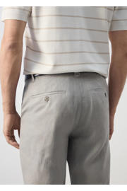 thumbnail: Mango Man linnen slim fit chino - pastelgrijs