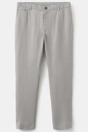 thumbnail: Mango Man linnen slim fit chino - pastelgrijs