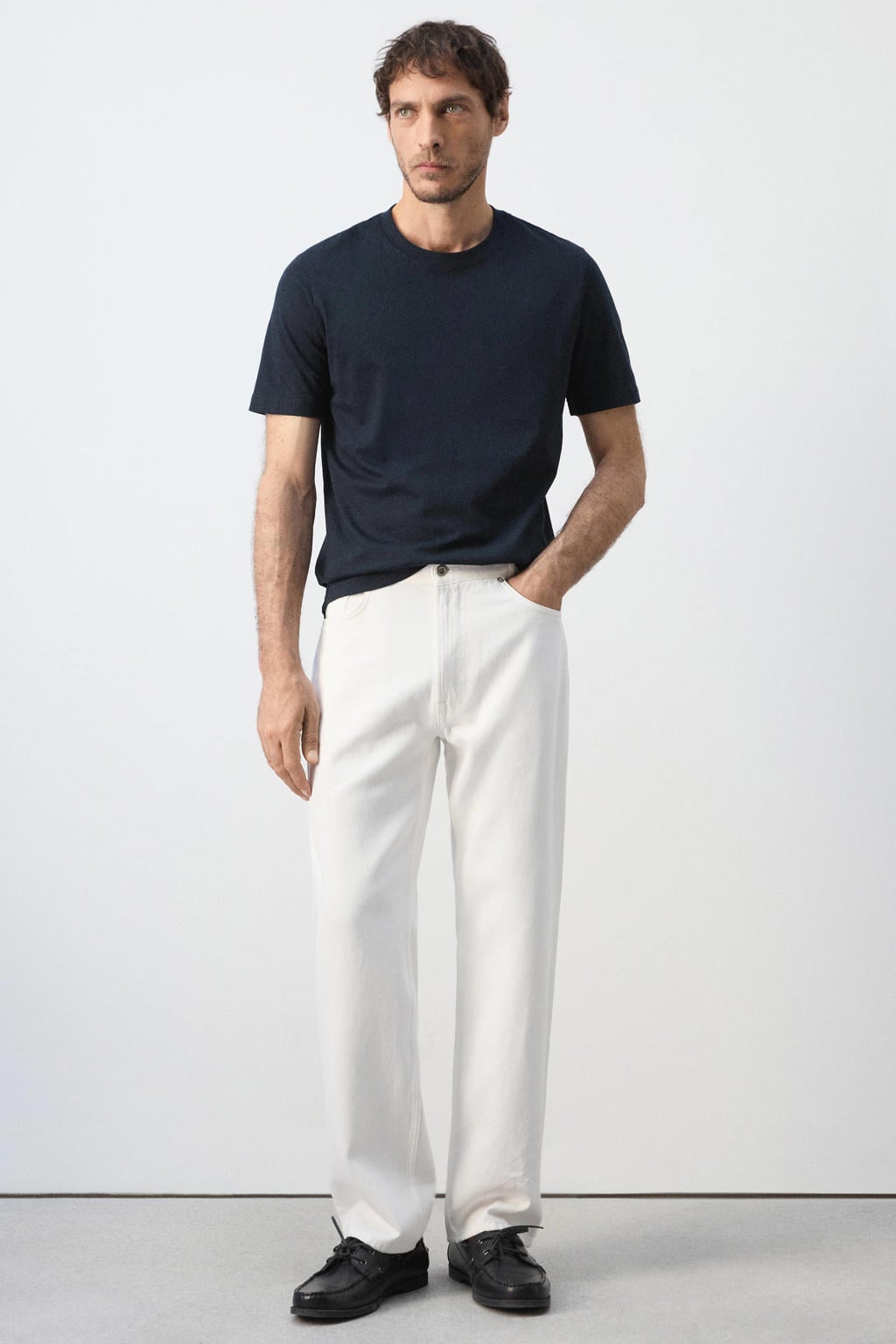 Mango Man slim fit T-shirt - marineblauw