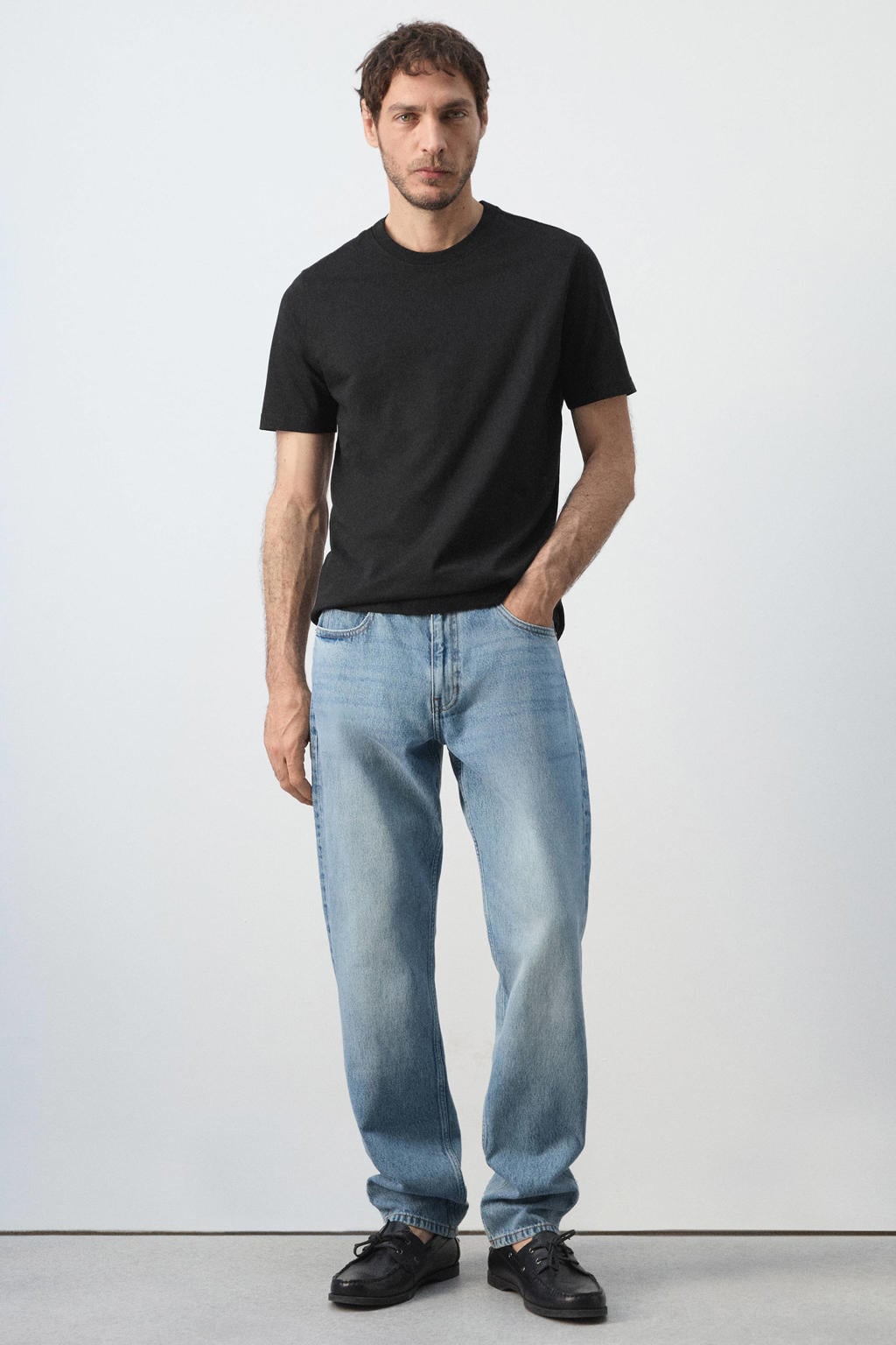 Mango Man slim fit T-shirt - zwart