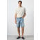 Mango Man straight leg denim short - blauw