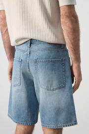 thumbnail: Mango Man straight leg denim short - blauw
