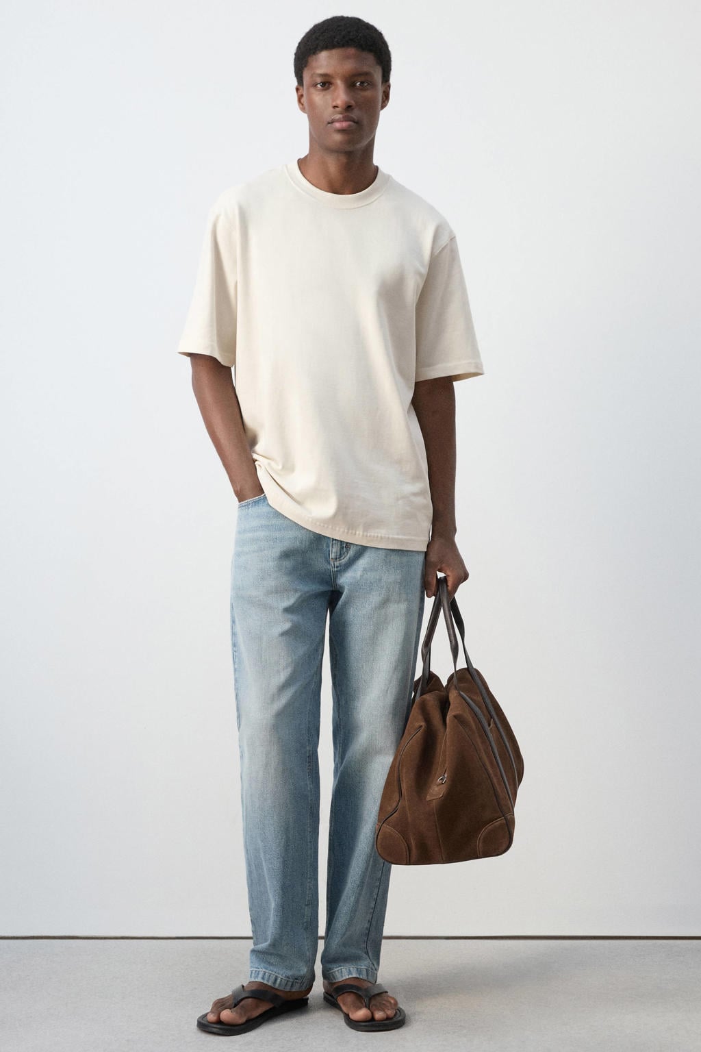 Mango Man relaxed fit T-shirt - lichtbeige