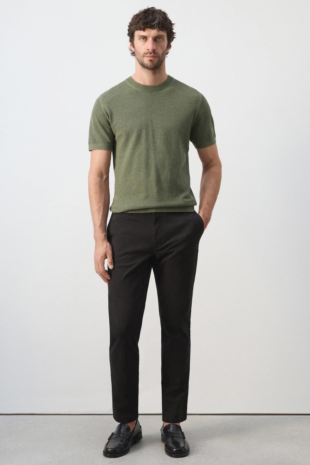 Mango Man slim fit chino - zwart