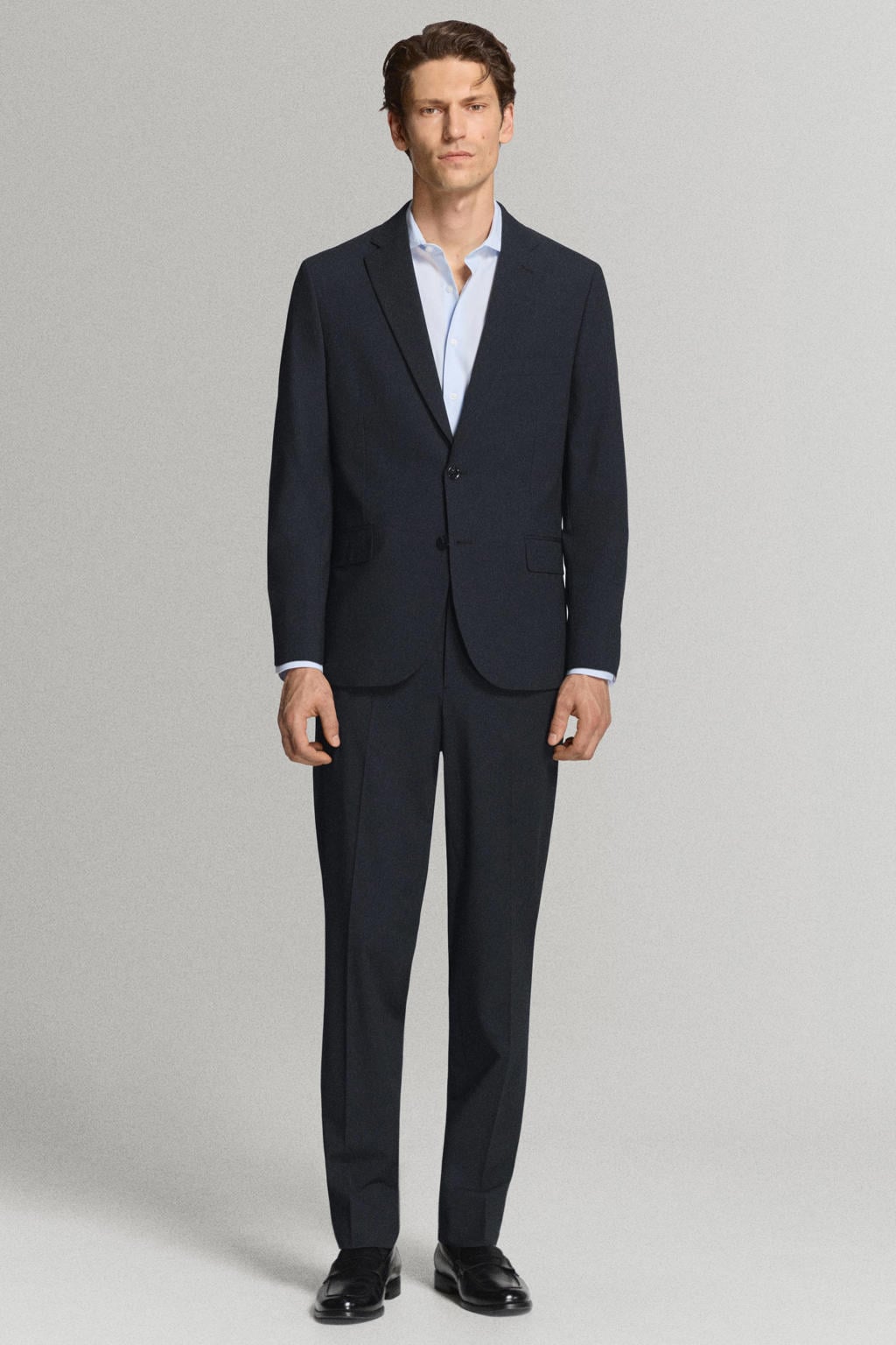 Mango Man regular fit pantalon - marineblauw