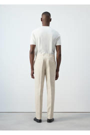 thumbnail: Mango Man linnen slim fit pantalon - lichtbeige