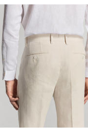 thumbnail: Mango Man linnen slim fit pantalon - lichtbeige