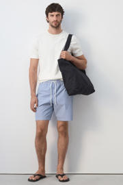 thumbnail: Mango Man gestreepte zwemshort - blauw/wit