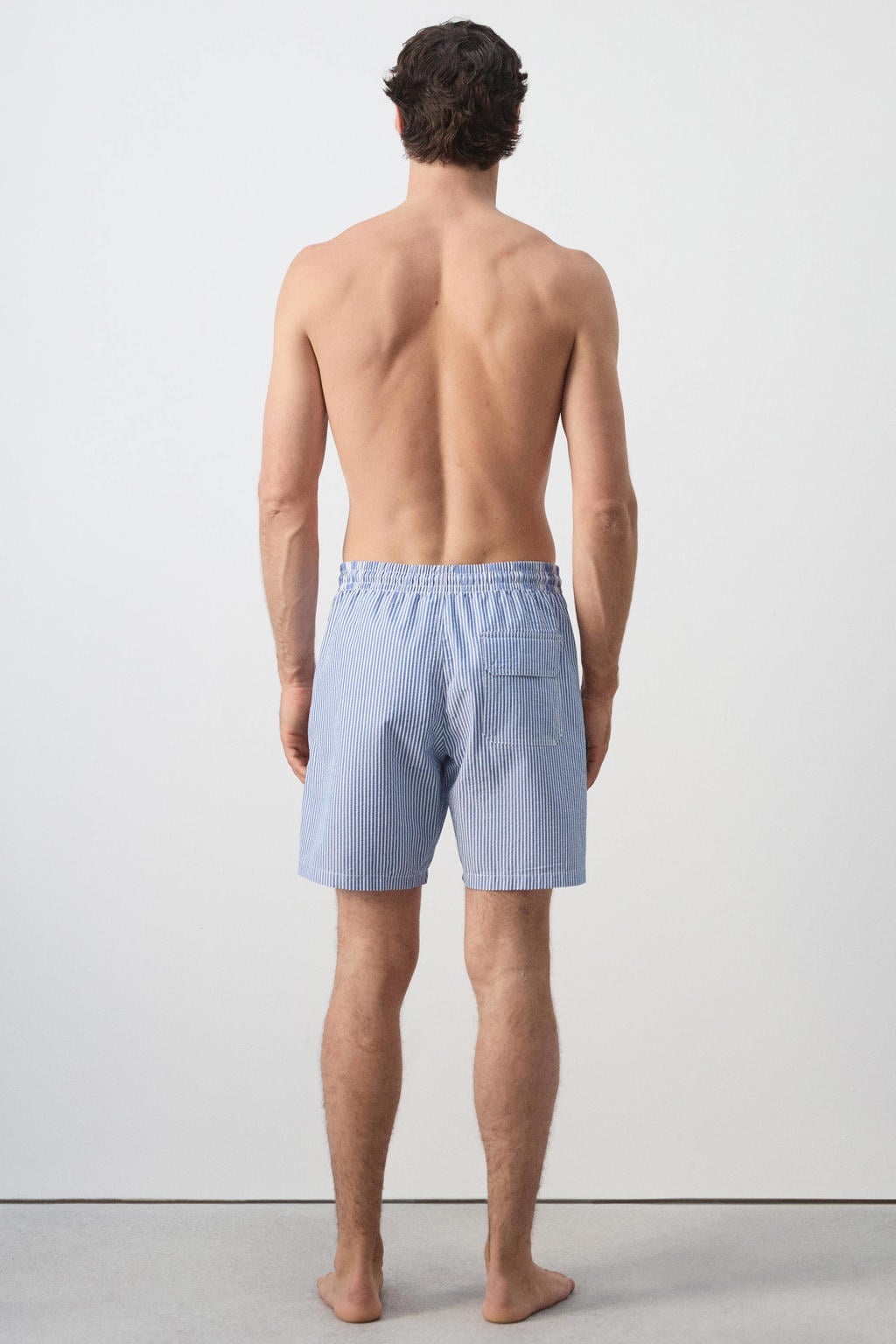 Mango Man gestreepte zwemshort - blauw/wit