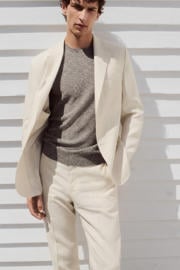thumbnail: Mango Man linnen slim fit colbert - lichtbeige