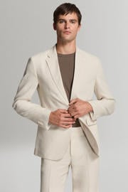 thumbnail: Mango Man linnen slim fit colbert - lichtbeige