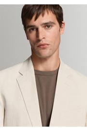 thumbnail: Mango Man linnen slim fit colbert - lichtbeige