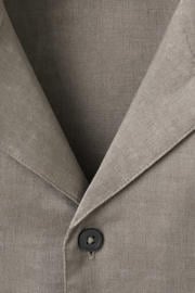 thumbnail: Mango Man linnen regular fit overhemd - middenbruin