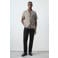 Mango Man linnen regular fit overhemd - middenbruin