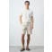 Mango Man linnen slim fit chino short - lichtbeige