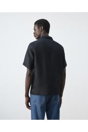 thumbnail: Mango Man linnen regular fit overhemd - donkerblauw