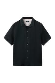 thumbnail: Mango Man linnen regular fit overhemd - donkerblauw