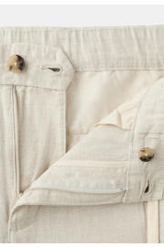 thumbnail: Mango Man slim fit broek met linnen - lichtbeige