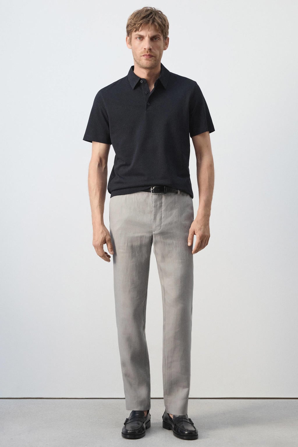 Mango Man slim fit polo - marineblauw