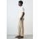 Mango Man slim fit casual broek met linnen - lichtbeige