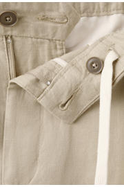thumbnail: Mango Man slim fit casual broek met linnen - lichtbeige