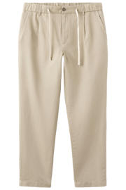 thumbnail: Mango Man slim fit casual broek met linnen - lichtbeige