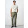 Mango Man slim fit casual broek met linnen - middengroen