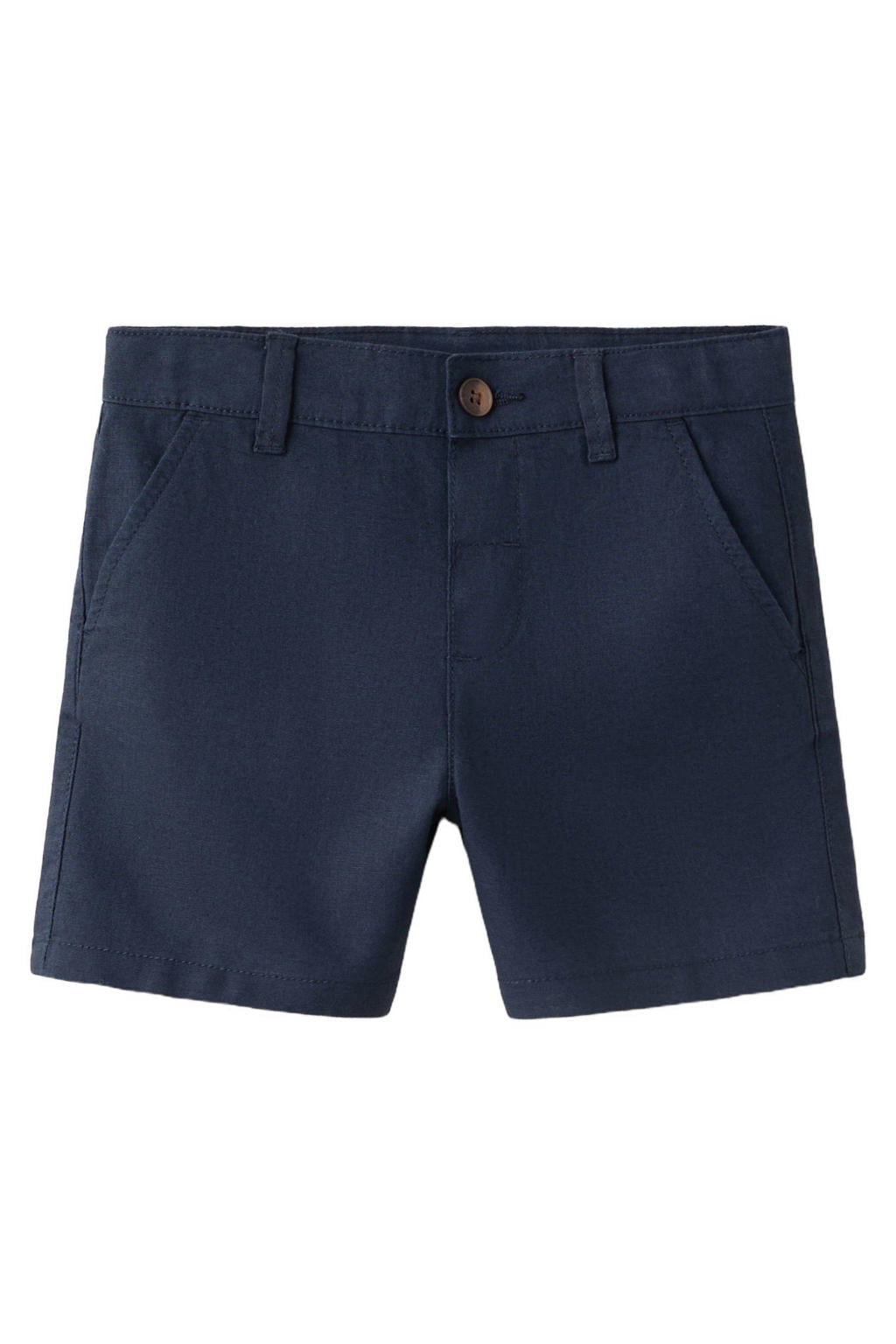 Mango Kids linnen chino short - donkerblauw
