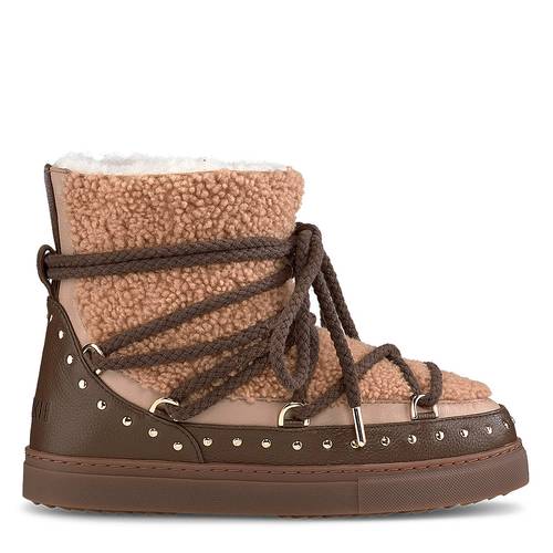 Inuikii Curly Rock leren laarzen bruin