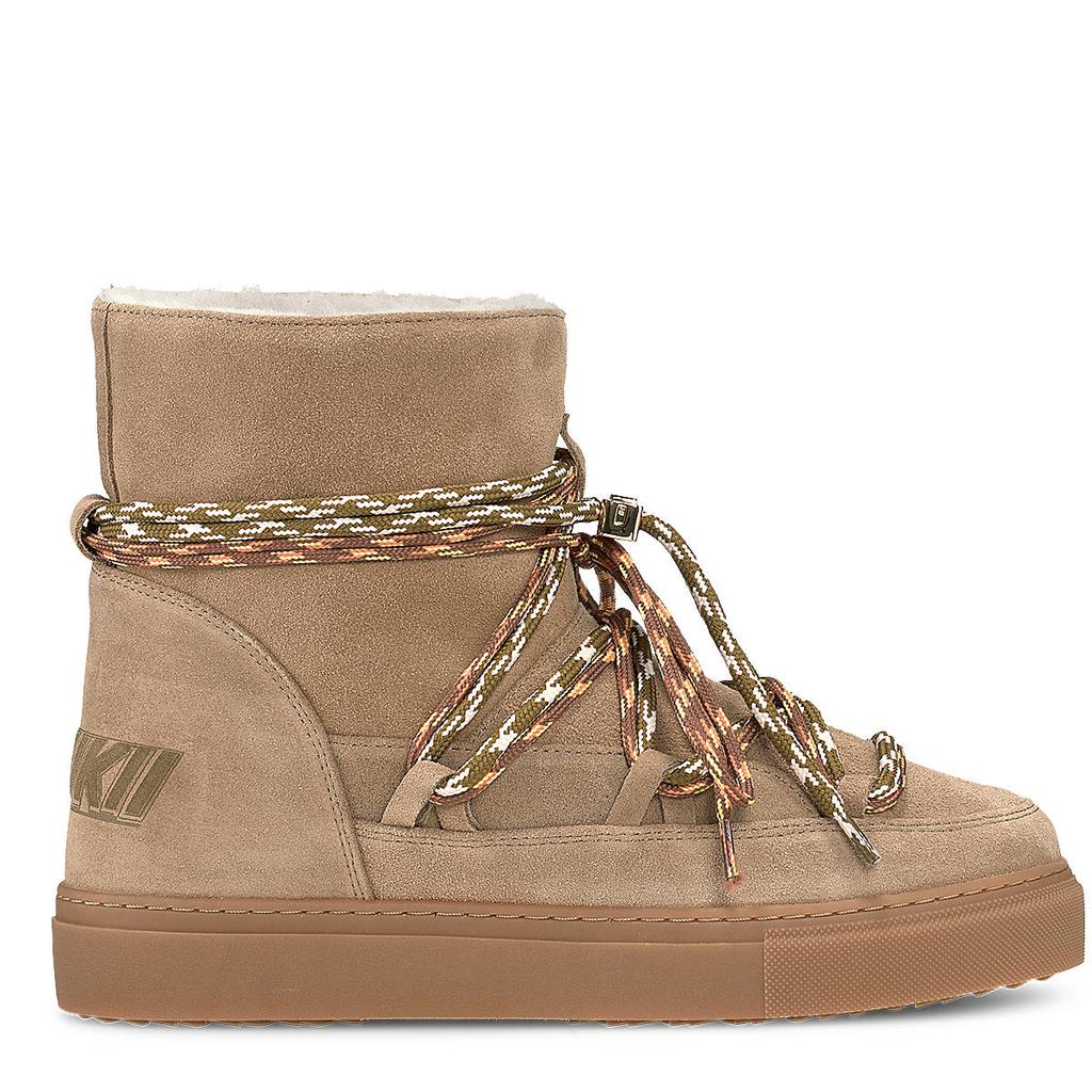 Inuikii Double Tie suède enkellaarzen - beige
