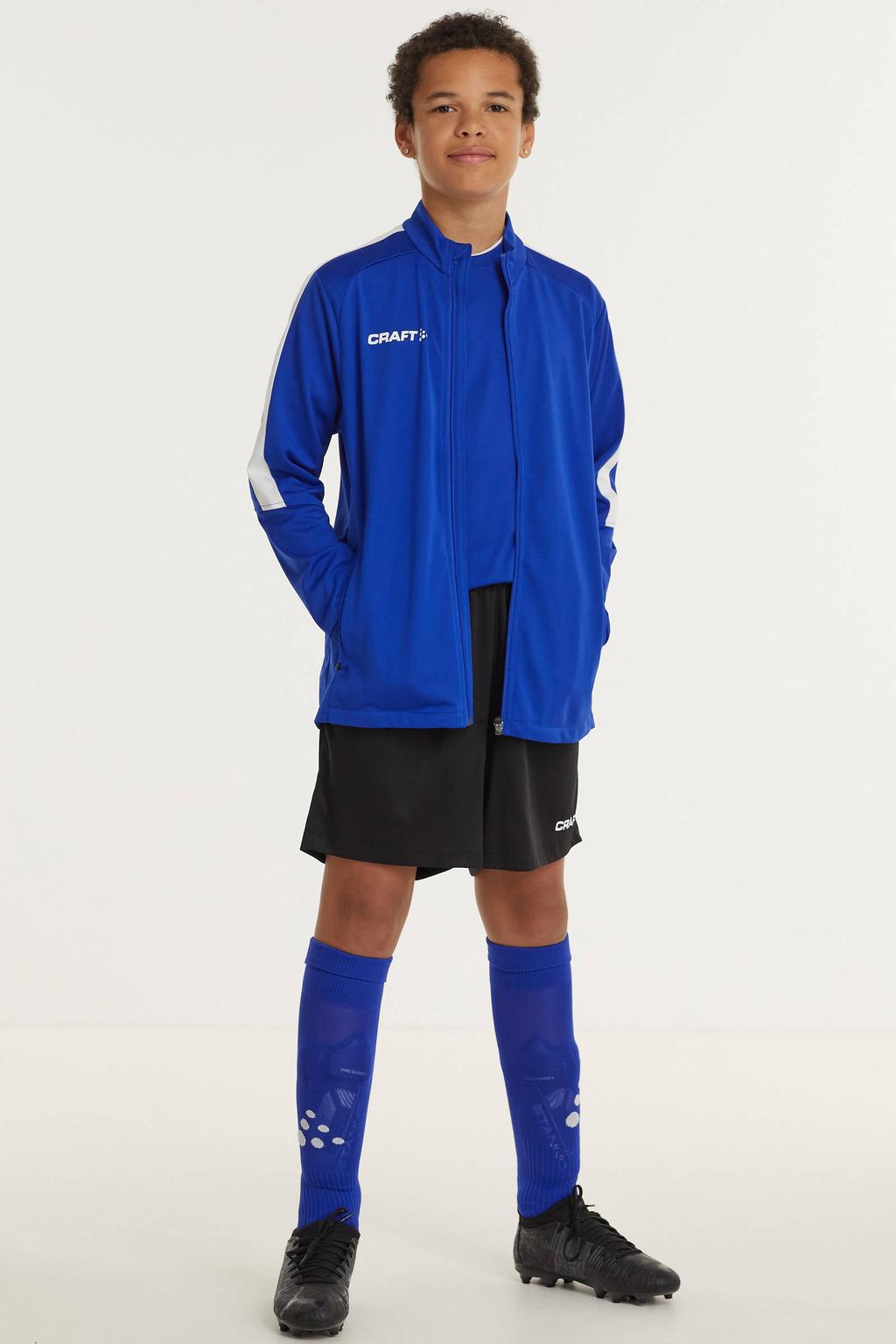 Zwarte jongens en meisjes Craft Squad Go sportshort van polyester met regular fit, regular waist en effen