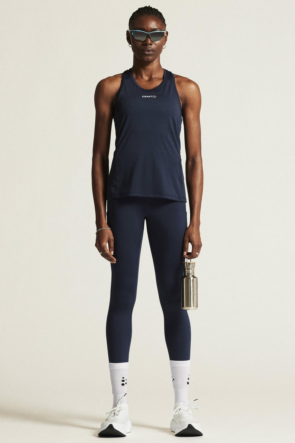 Zwarte dames Craft Essence sporttop van polyester met ronde hals