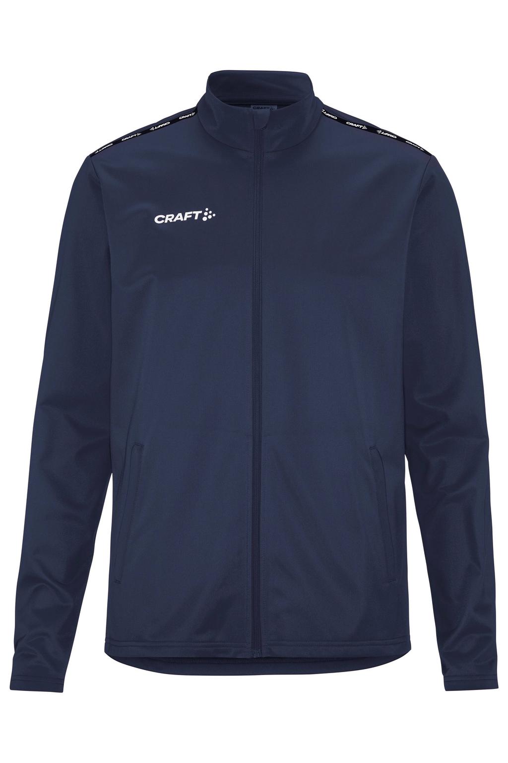 Donkerblauwe heren Craft Squad Go trainingsjack van polyester met effen en lange mouwen