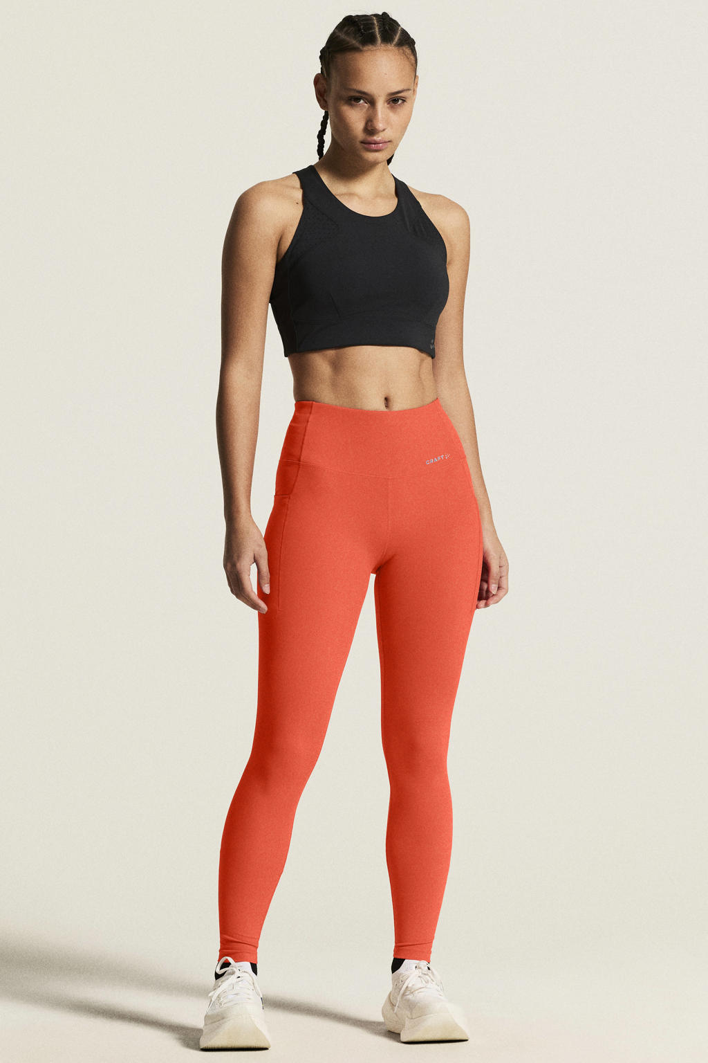 Rode dames Craft ADV Essence sportlegging van polyamide met slim fit, regular waist, elastische tailleband en effen