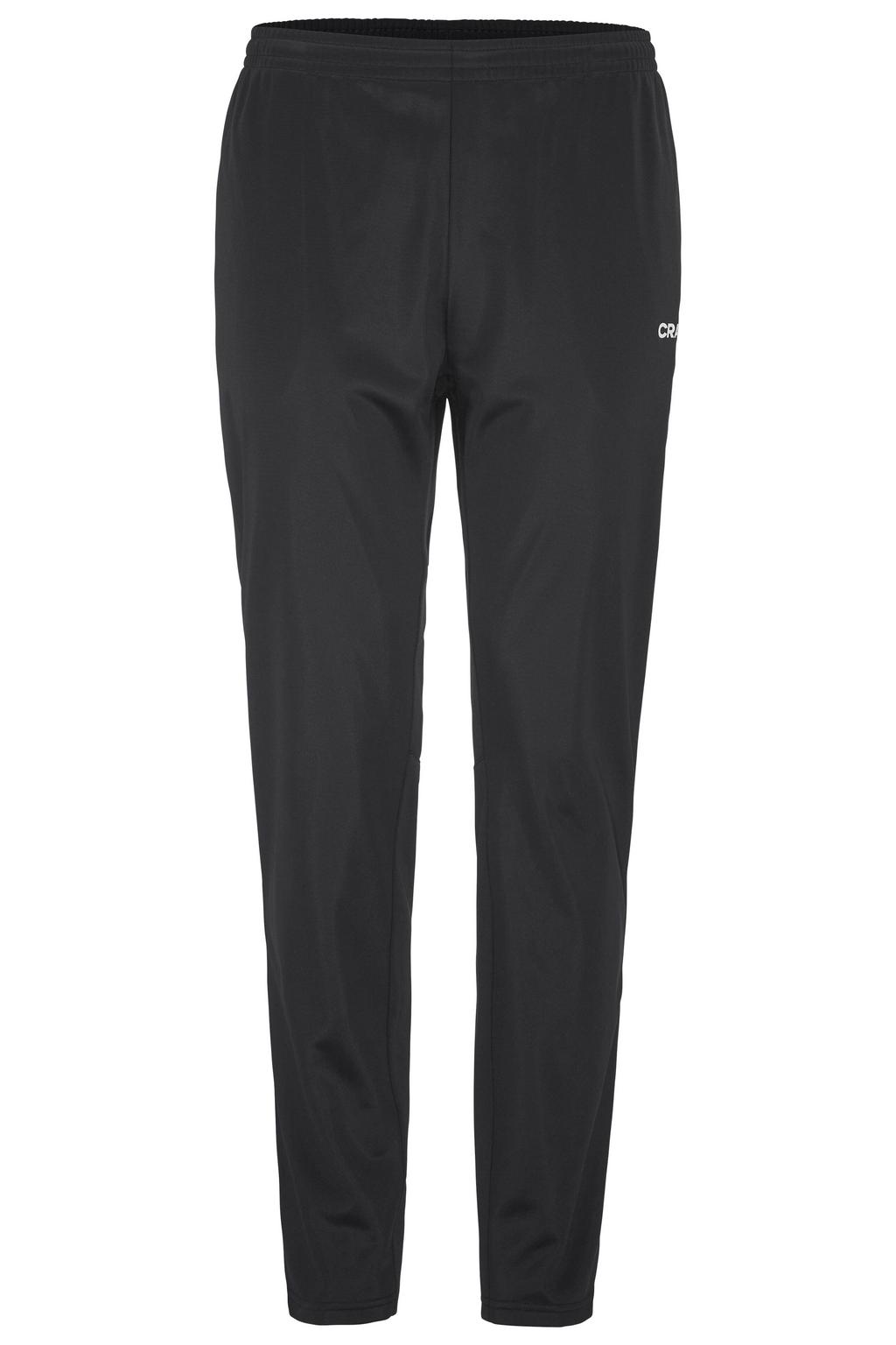 Zwarte jongens en meisjes Craft Squad Go junior trainingsbroek van polyester met elastische tailleband met koord en effen